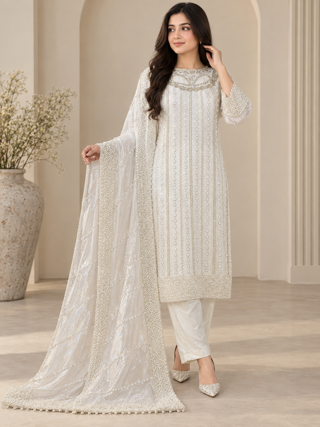 White Elegent Luxury Dress