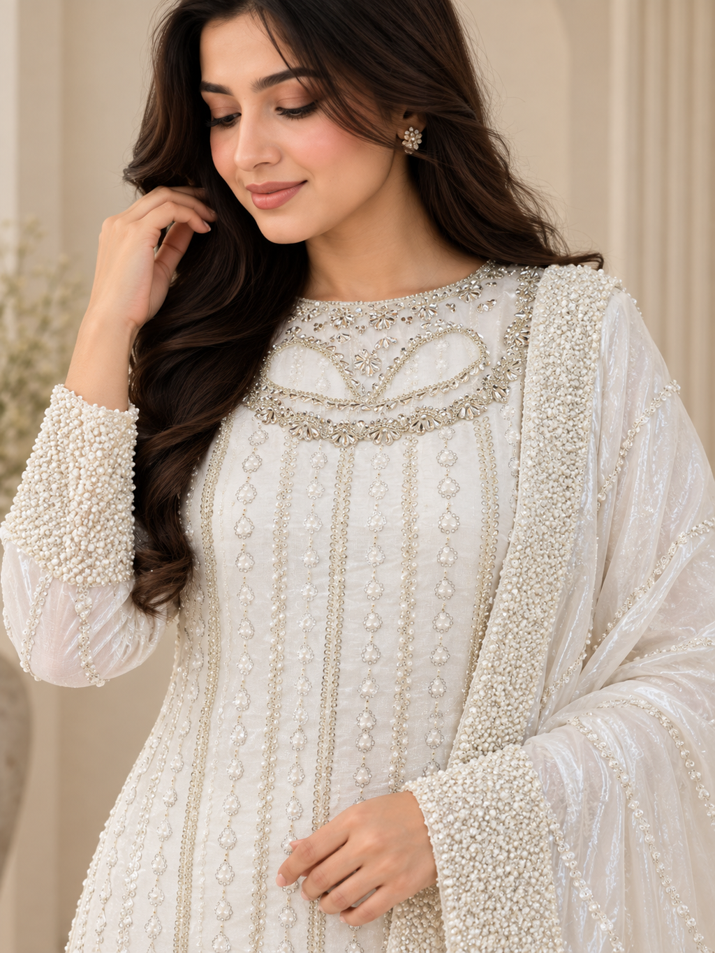 White Elegent Luxury Dress