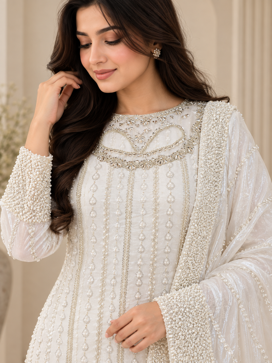 White Elegent Luxury Dress