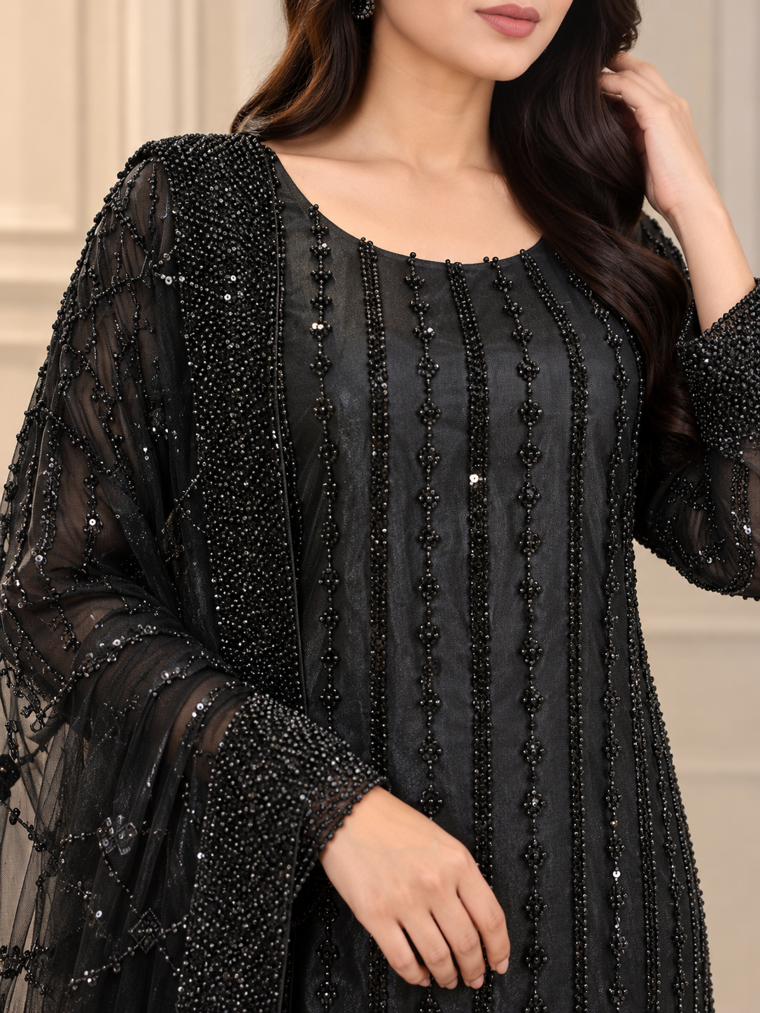 Black Elegent Net Dress