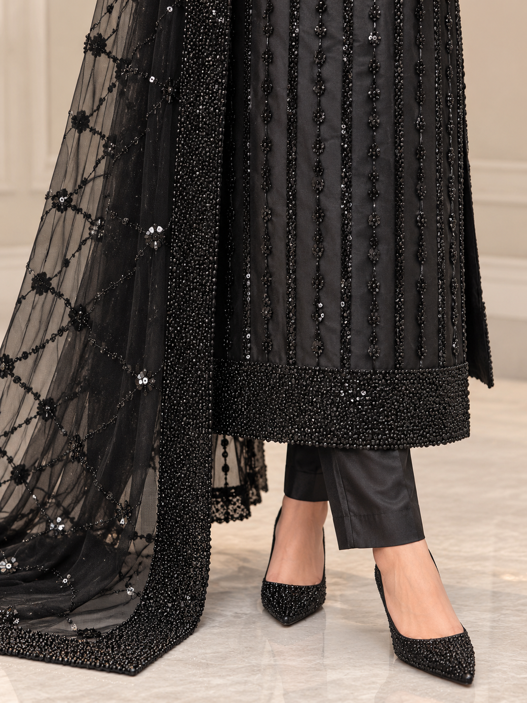 Black Elegent Net Dress