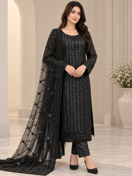 Black Elegent Net Dress