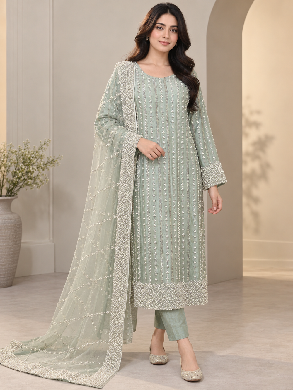 Light Green Luxury Dress