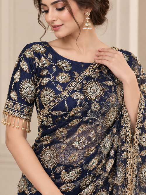 Blue Elegent Saree