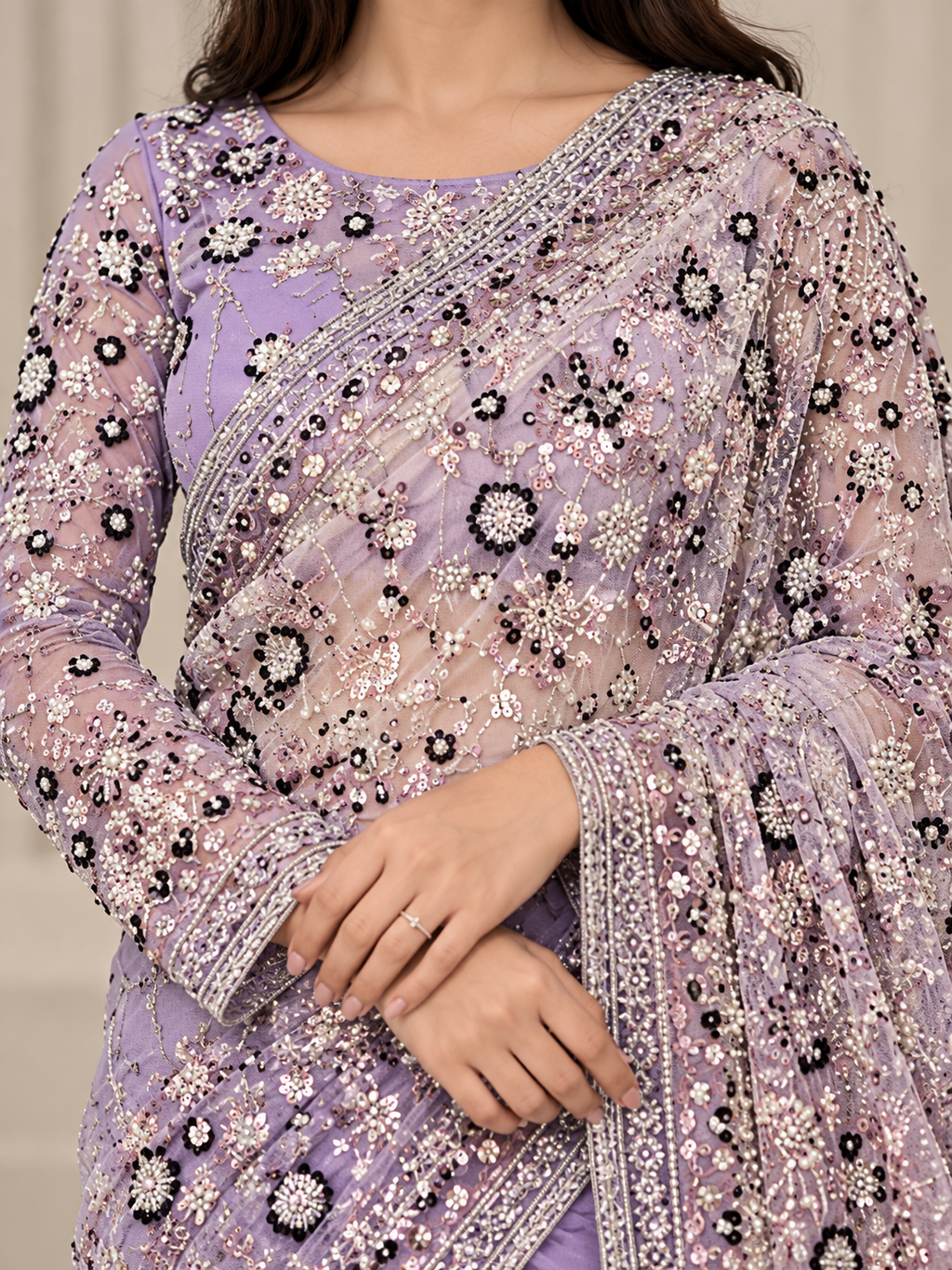 Purple Elegent Saree