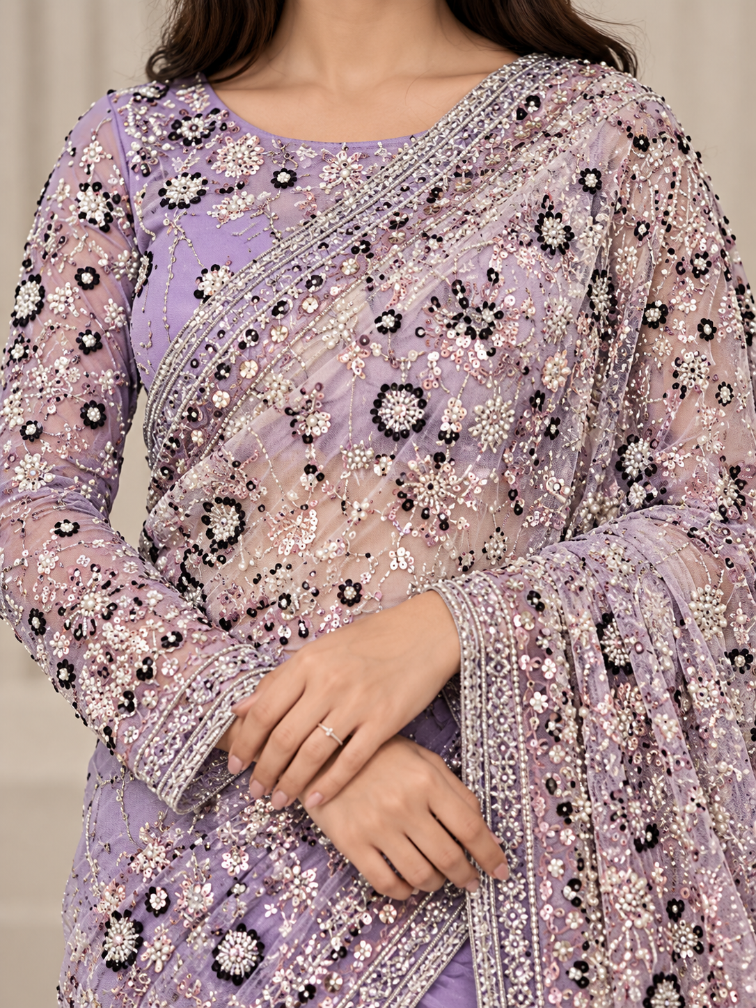 Purple Elegent Saree